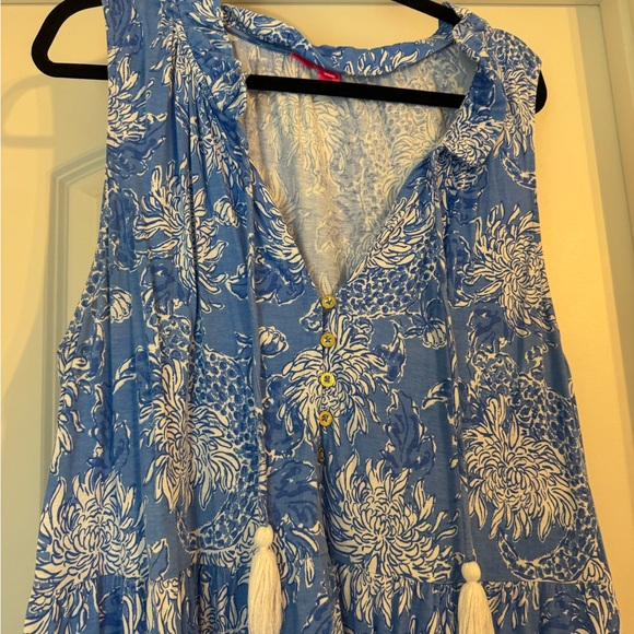 Lilly Pulitzer Blue Floral Sleeveless Maxi Dress - Picture 4 of 4